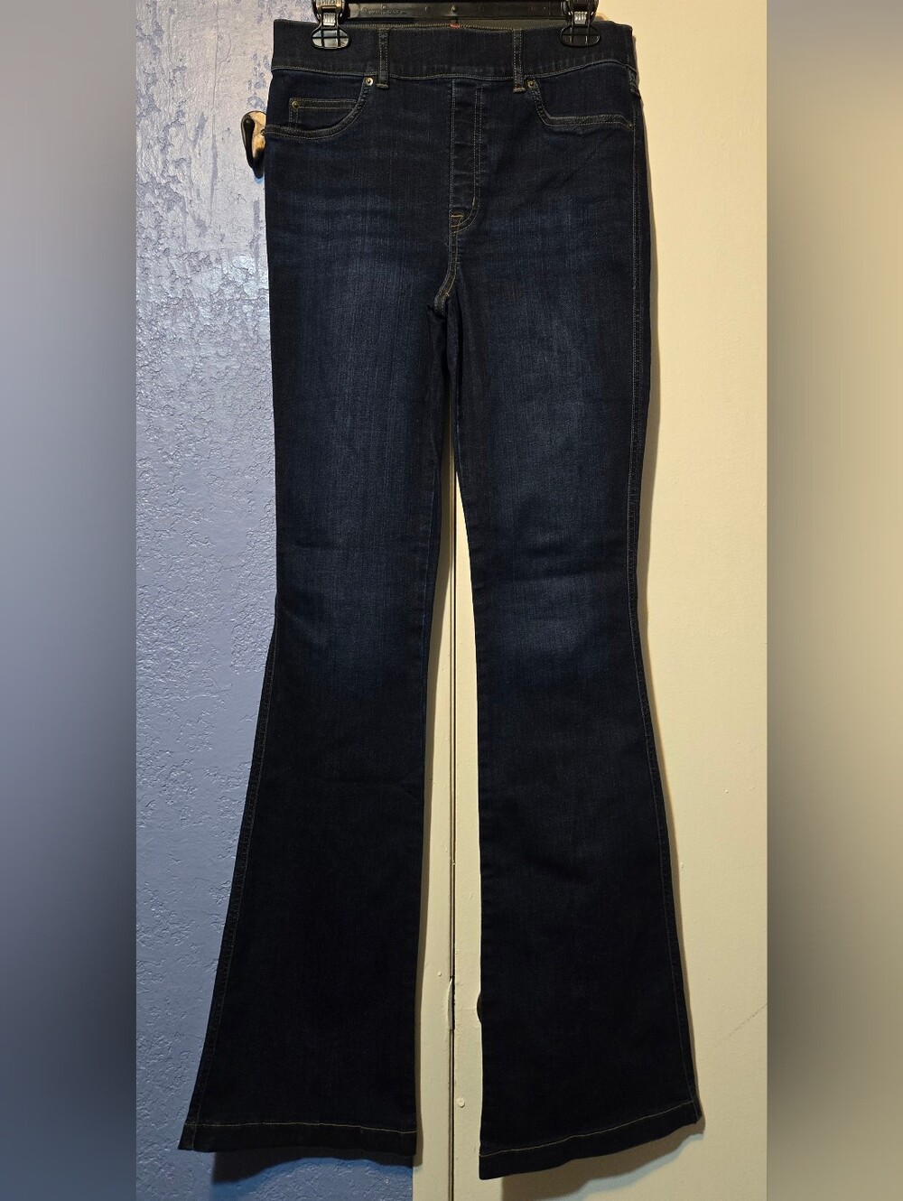 Spanx Clean Indigo Bootcut Trouser Jeans Women Size Medium Denim Stretch Shaping